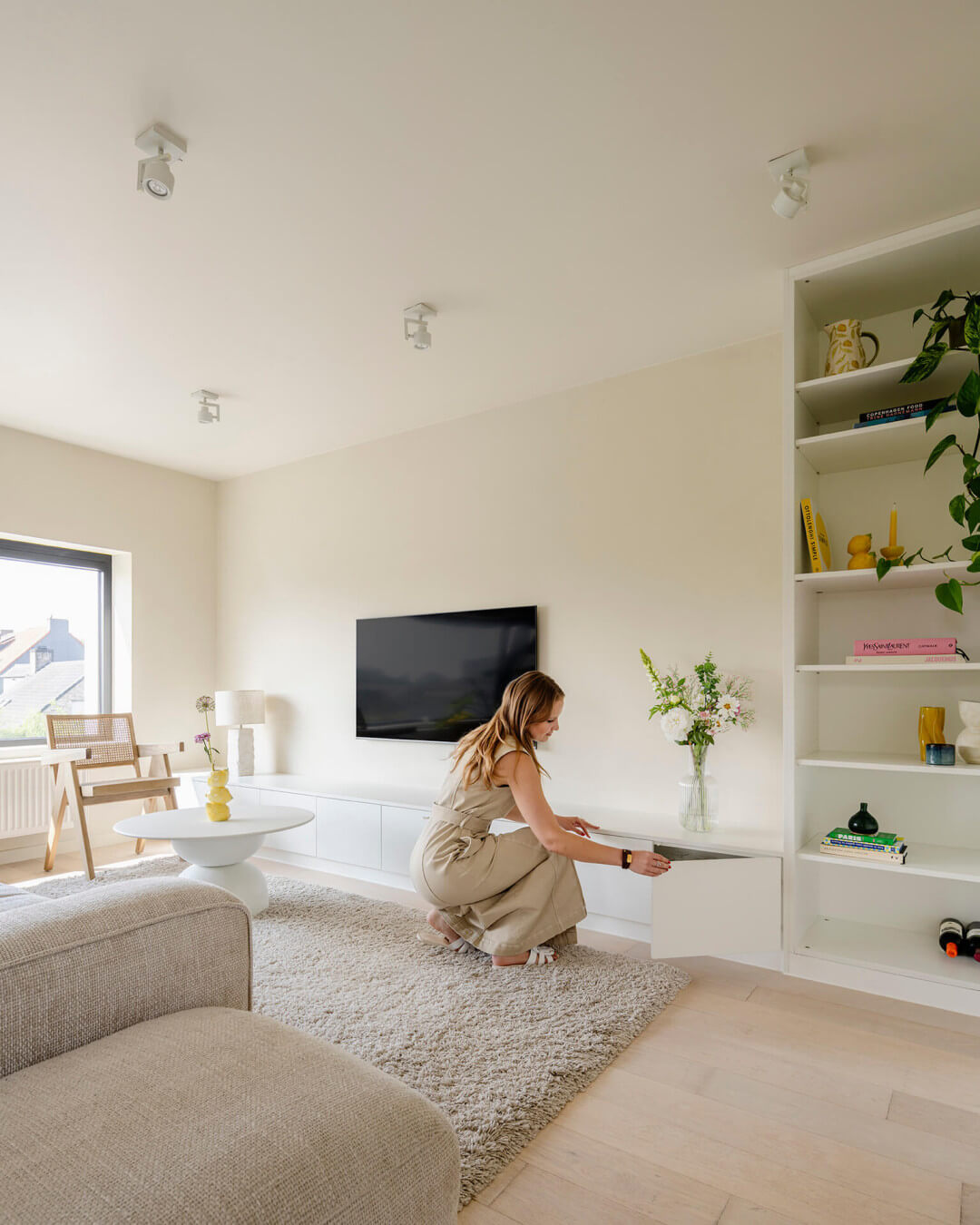 Custom white TV cabinet