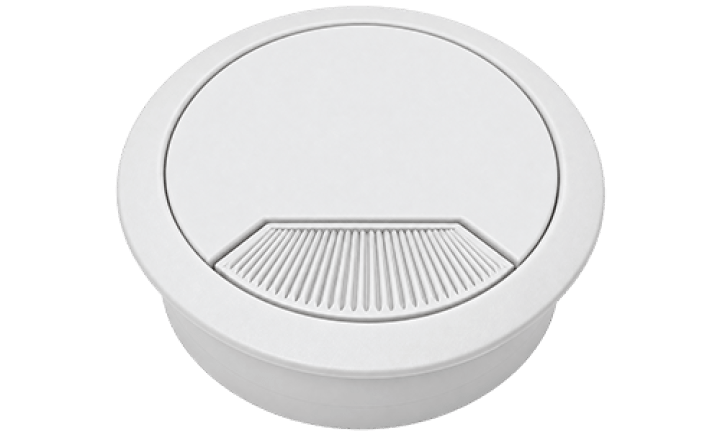 White plastic cable grommet - 80mm