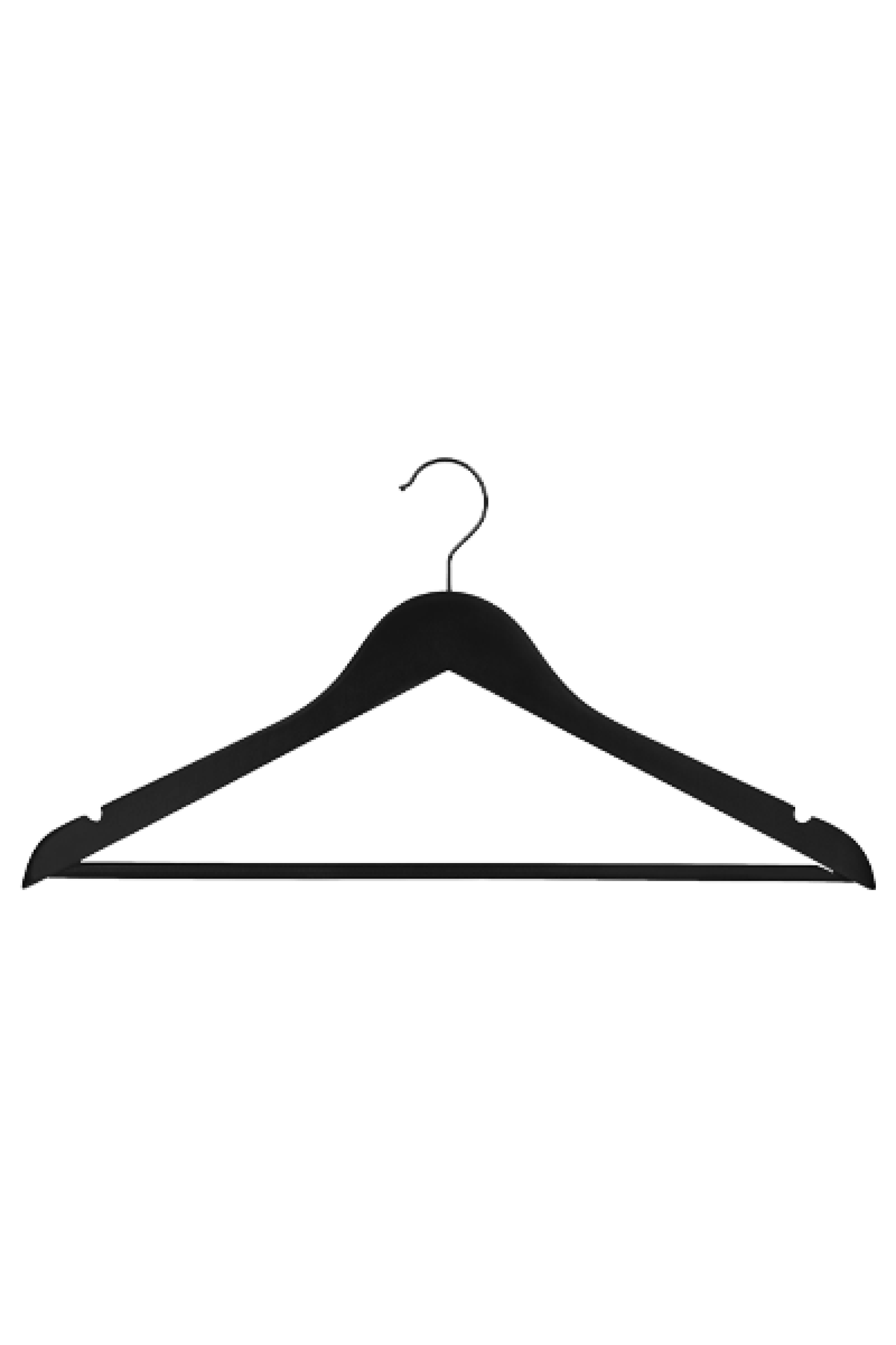 Photo du produit (vue de face) : cintre noir (80 pièces disponibles) dans la boutique de Maatkasten Online.