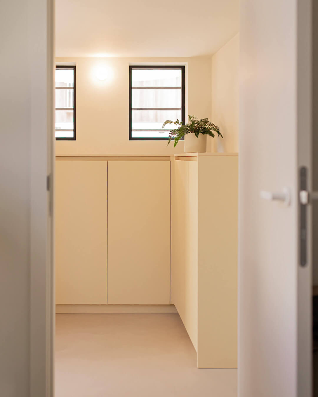 Custom-made shoe cabinet for storage room