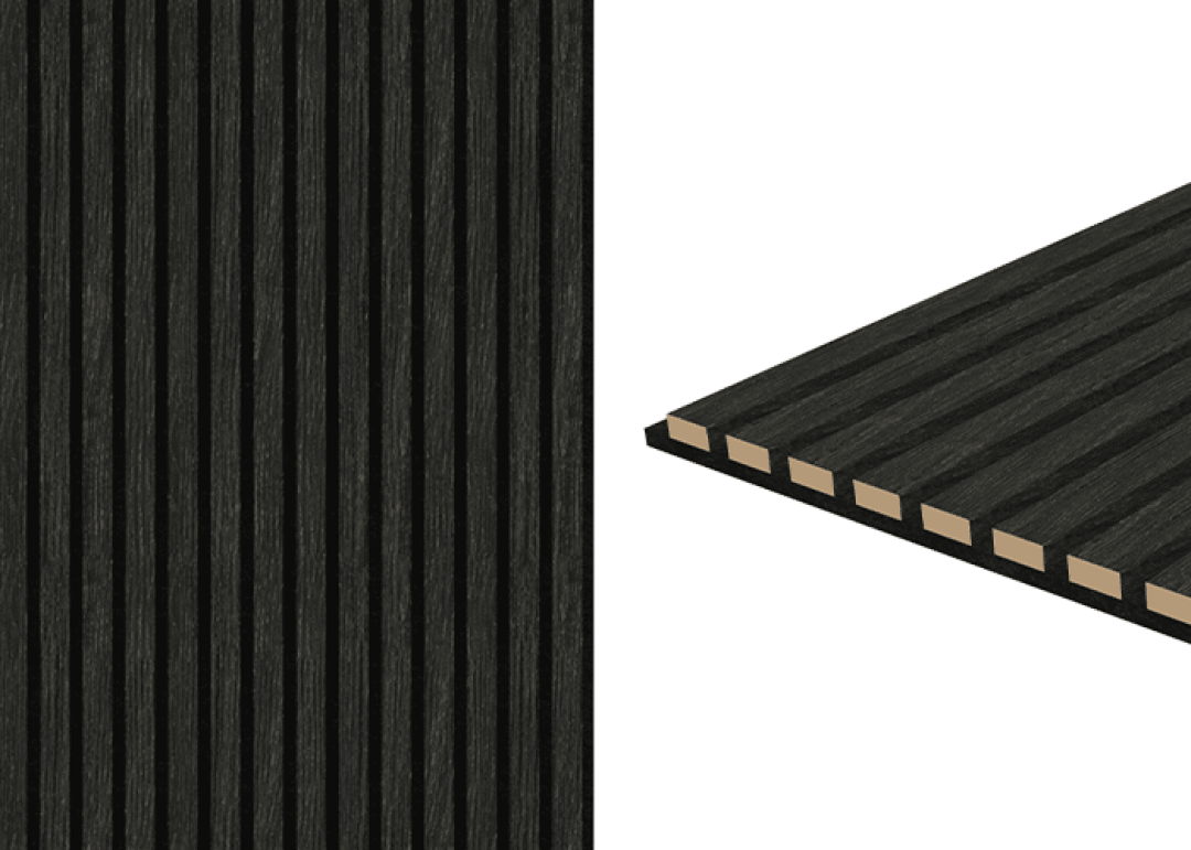 Detail uit packshot van akoestisch paneel in Smoked Oak