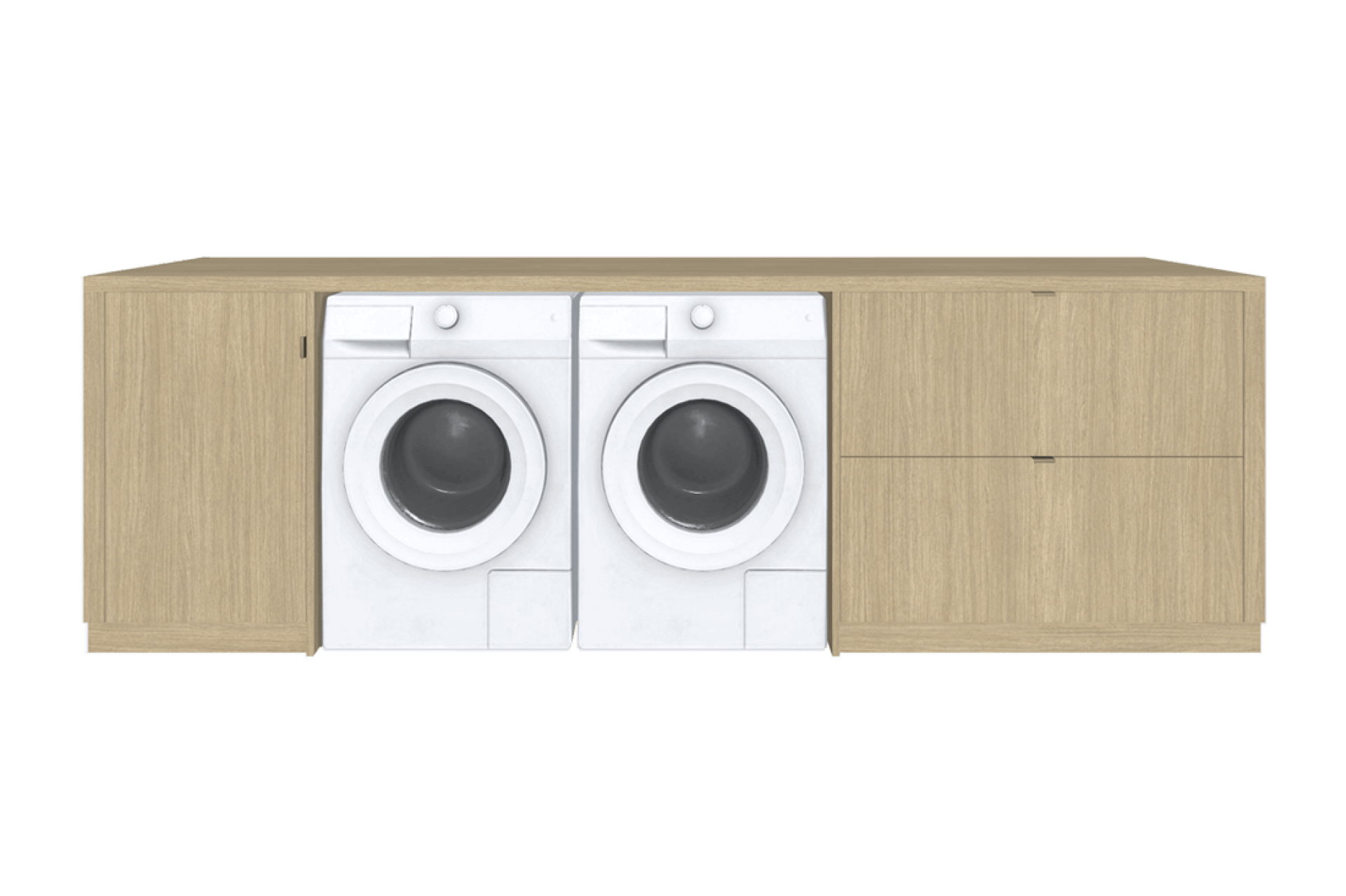 Buanderie basse sur mesure pour machine à laver et sèche-linge