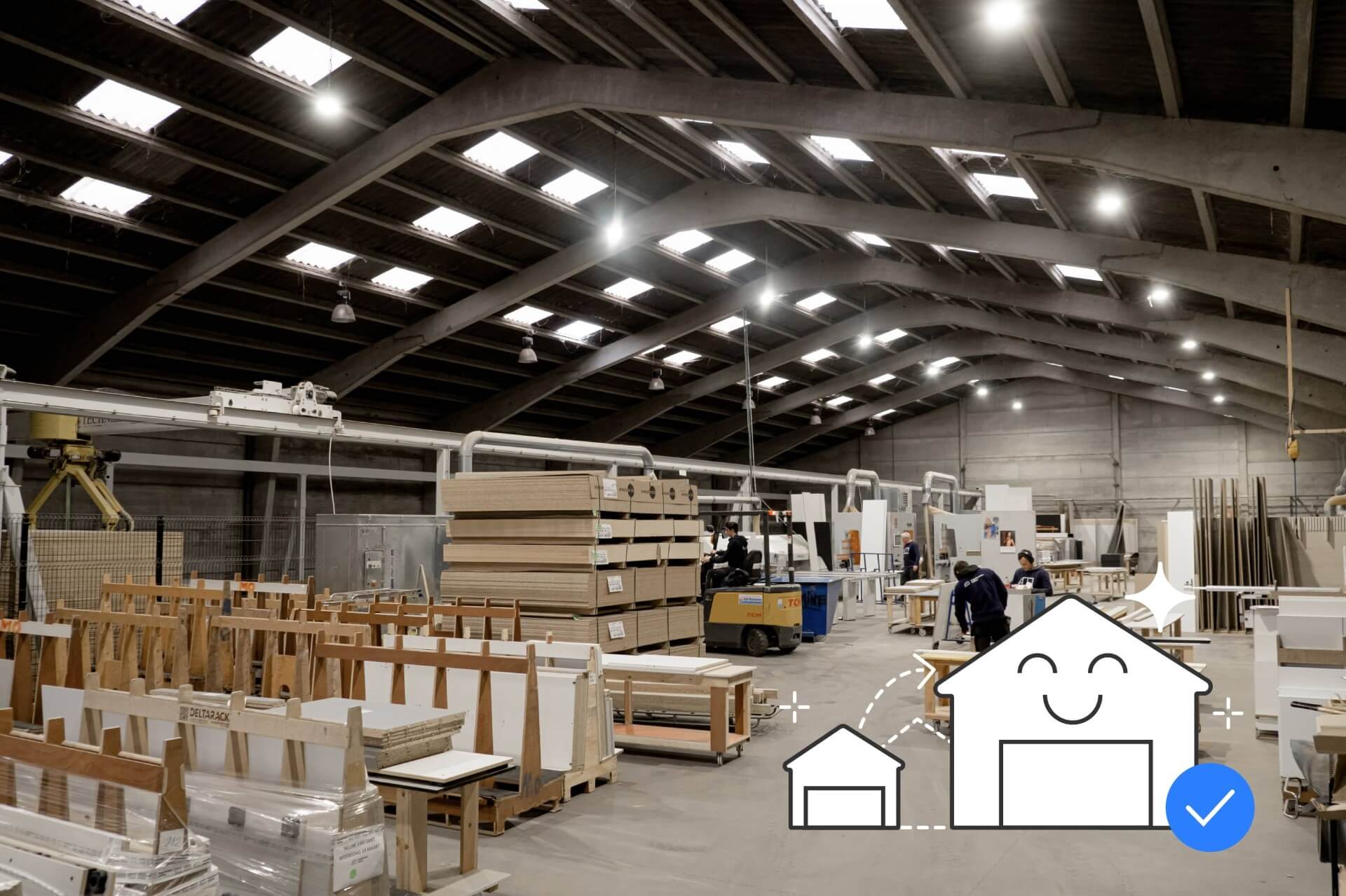 Productiesite loods van Maatkasten Online 