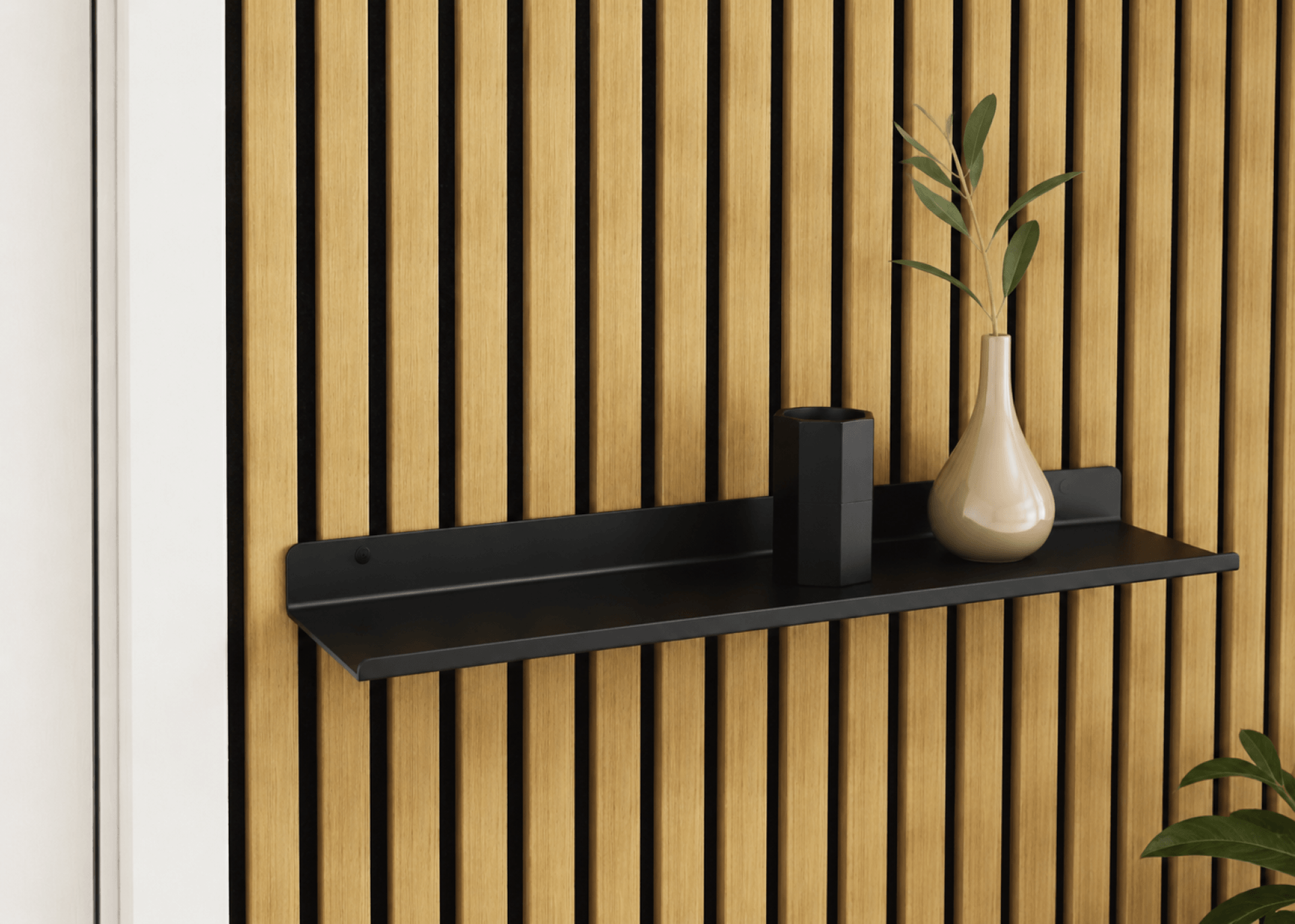 Detail of accessory on acoustic wall panel