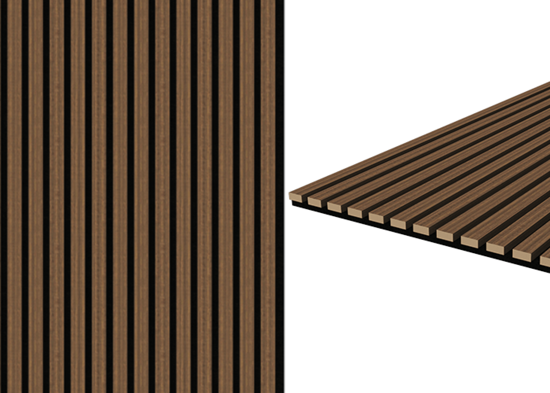 Walnut Oak acoustic wall panel with felt