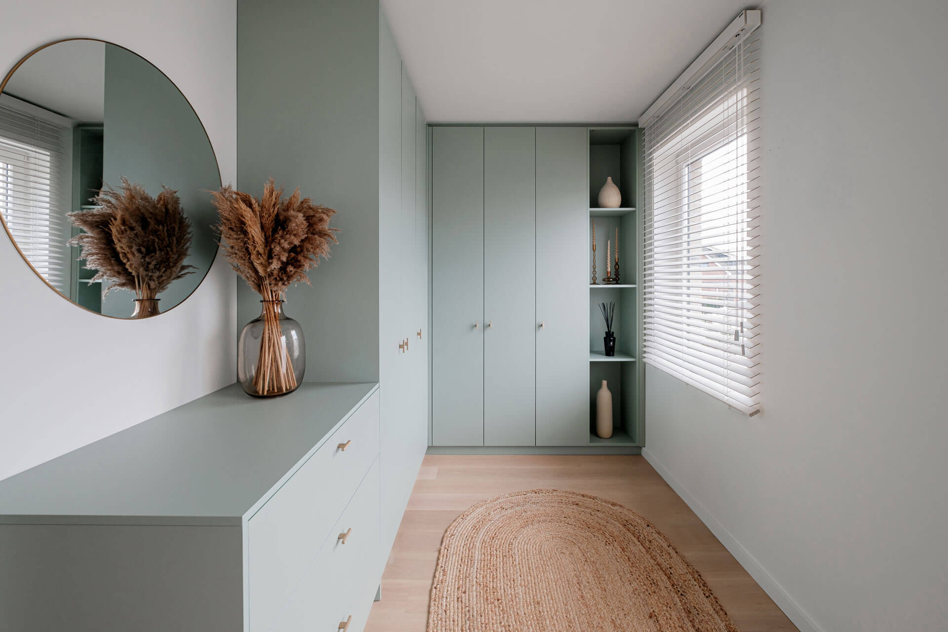 Armoires de rangement sur mesure de couleur verte