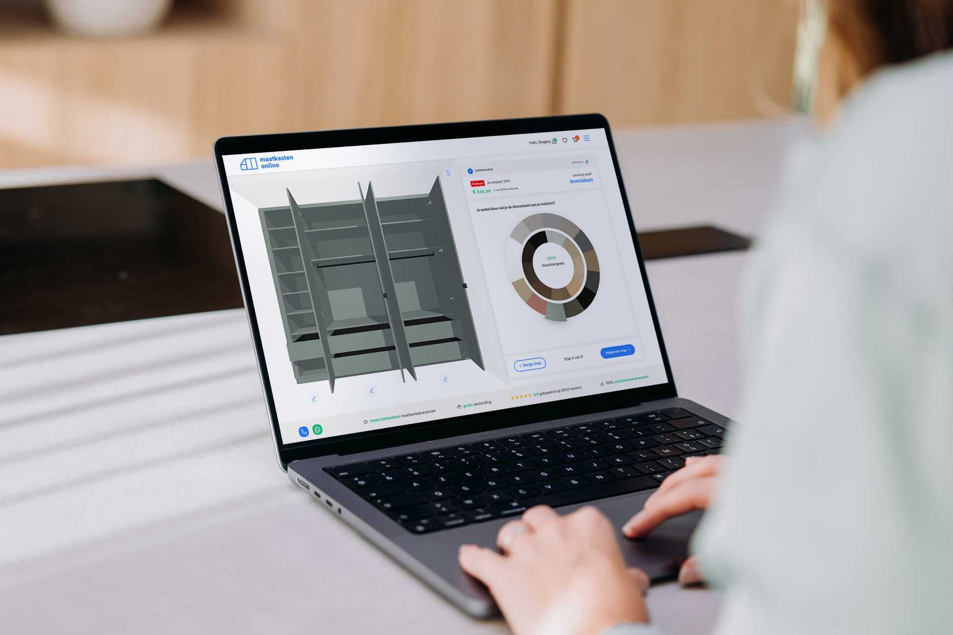 Détermination de la disposition de l'armoire dans le configurateur
