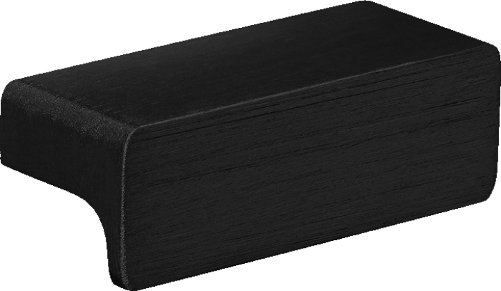 Mini bar handgreep in geborsteld zwart, liggend. Grootte van 5cm. Van uit de boetiek van Maatkasten Online