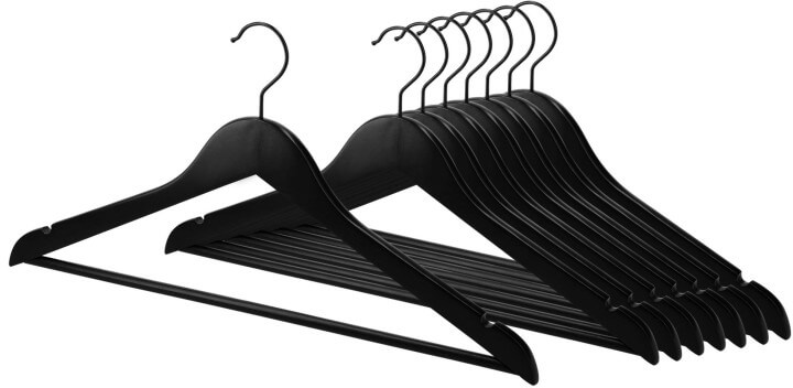 Productfoto van de kleerhanger zwart 80st verkrijgbaar in de boetiek van Maatkasten Online