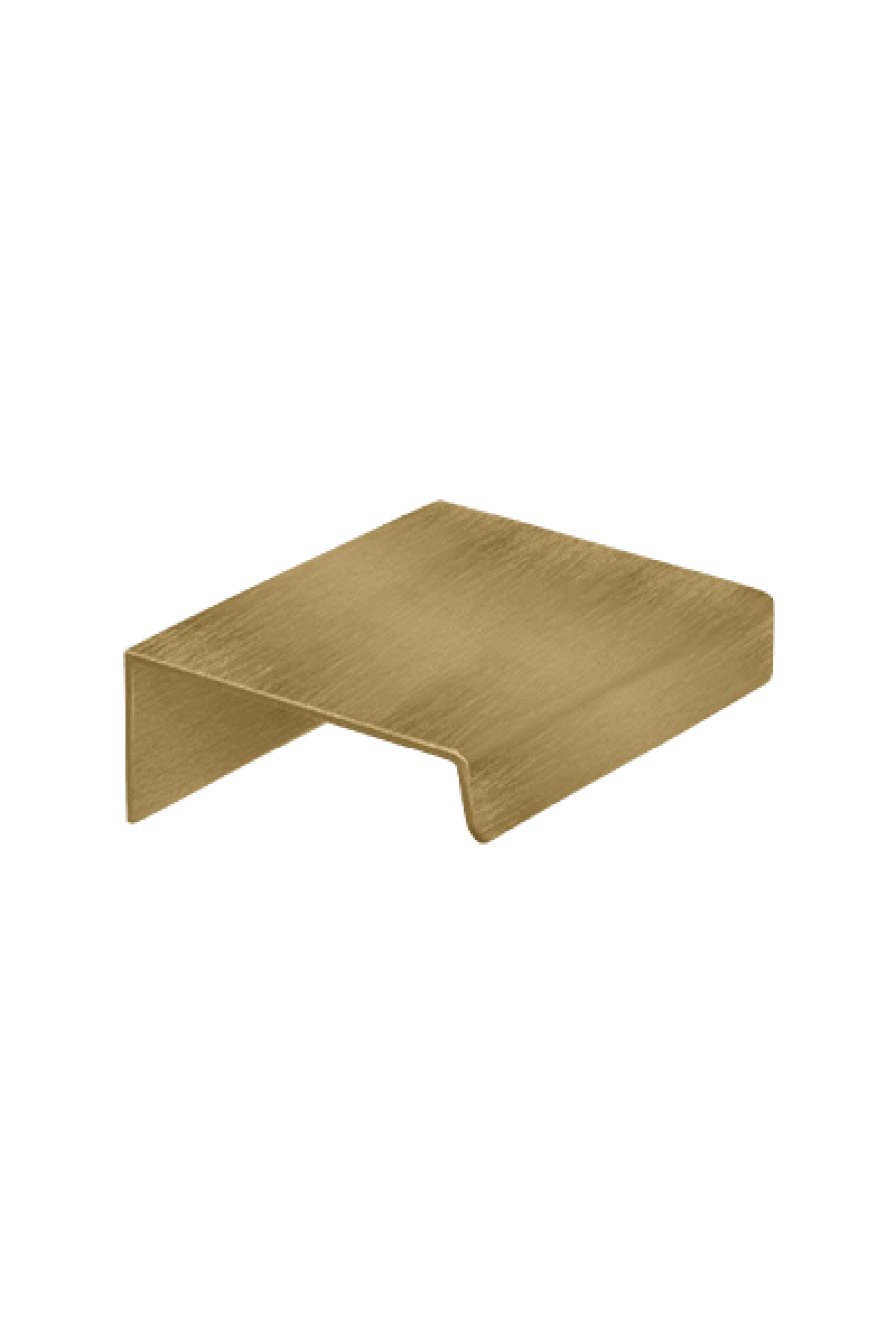 Mini Pure handgreep in messing, liggend. Lengte 5 cm, geborsteld goud. Van uit de boetiek van Maatkasten Online
