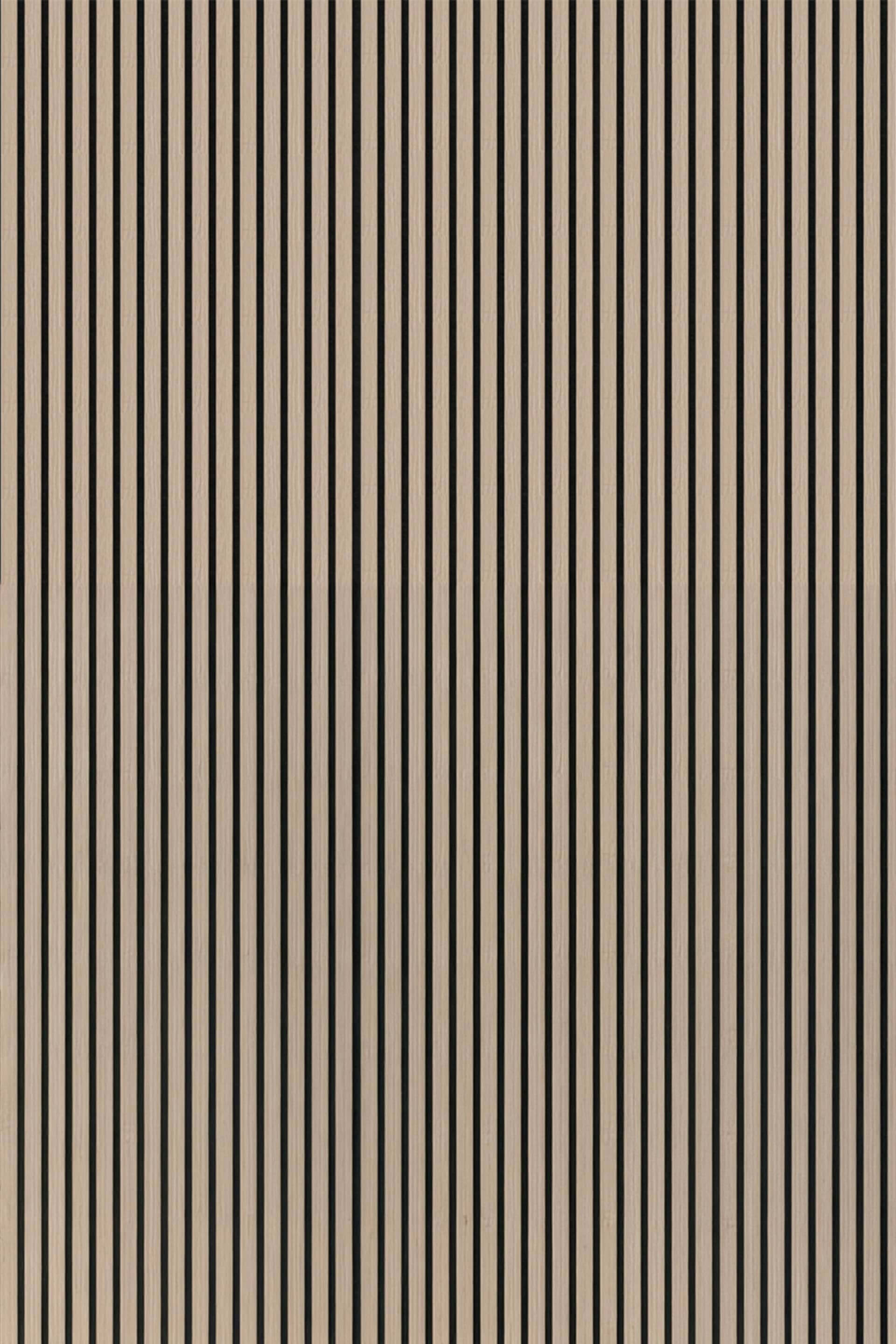Onderaanzicht van een akoestisch wandpaneel in Ivory Oak met vilt. Verkrijgbaar per paneel in de boetiek van Maatkasten Online.
