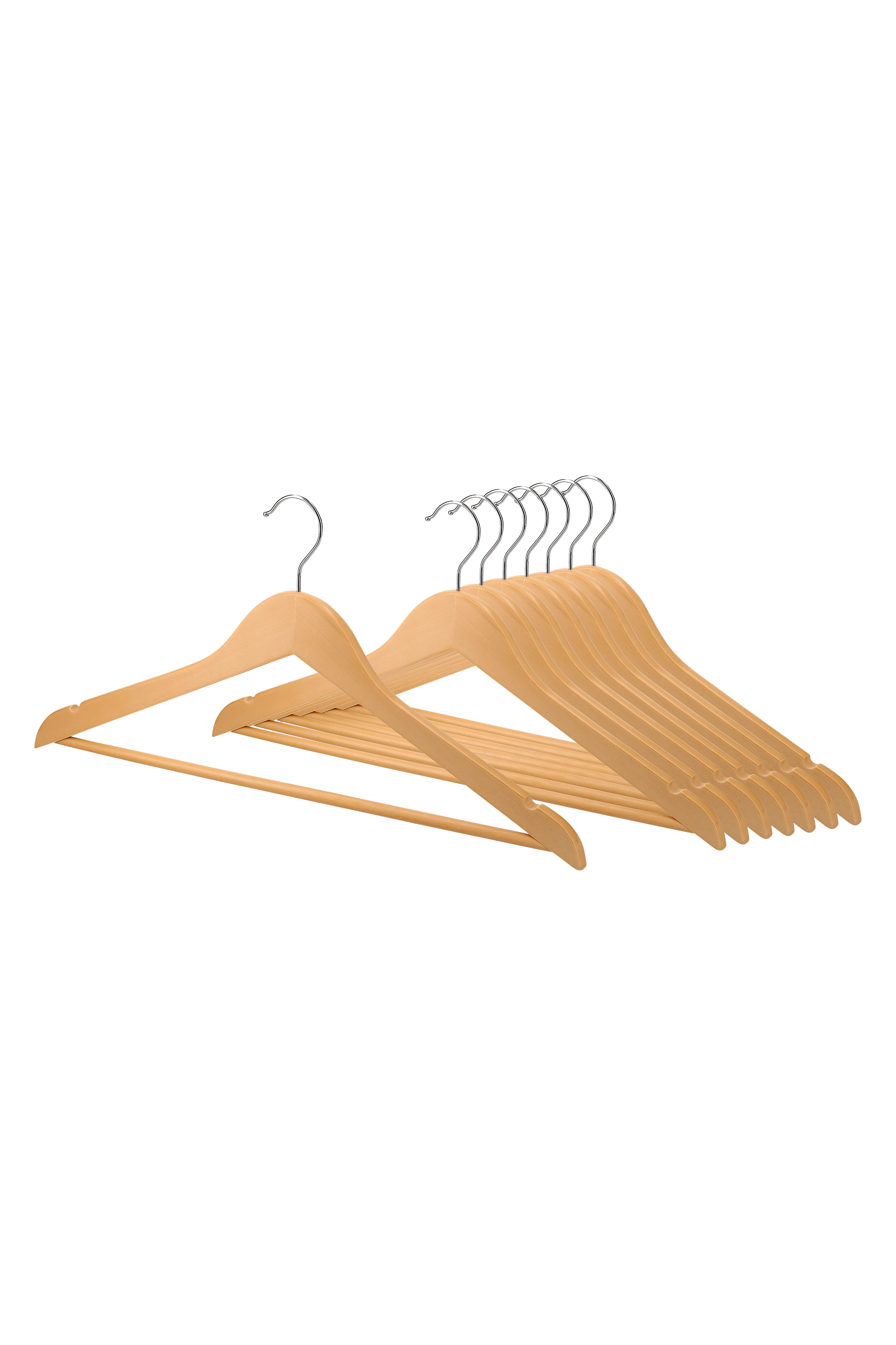 Productfoto van kleerhanger Naturel 80st verkrijgbaar in de boetiek van Maatkasten Online
