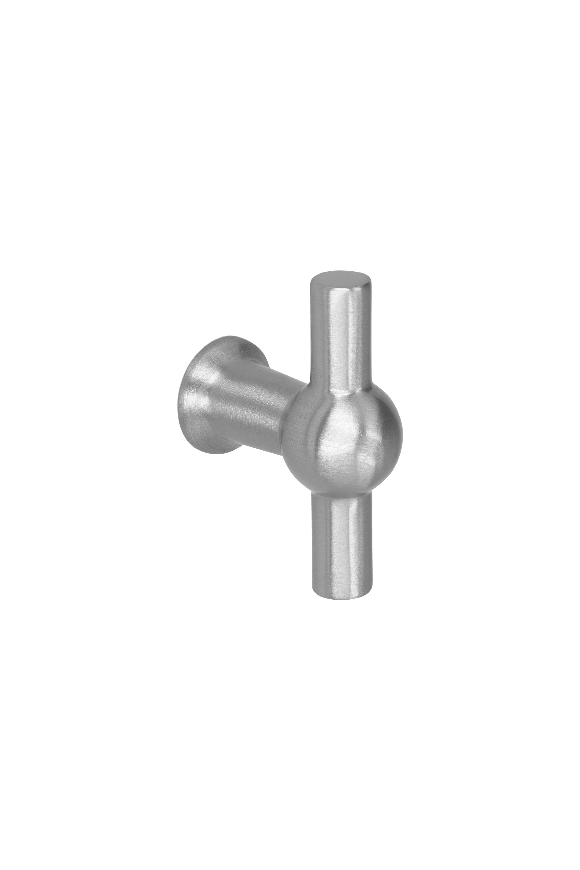 T-classic handgreep in metallic, verticaal. Zilverkleurige handgreep, lengte van 3,46 cm. Van uit de boetiek van Maatkasten Online