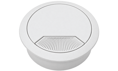 White plastic cable grommet - 60mm